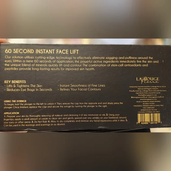 NIB La Rouge Pierre 60 Second Instant Face Lift - Picture 4 of 7